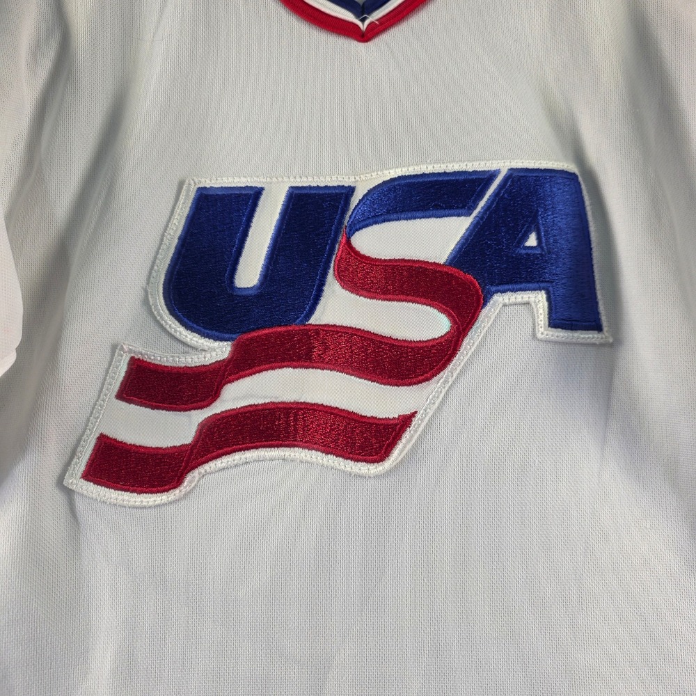 Vintage CCM Maska USA Hockey Jersey Mens Small‎ Red White Blue Embroidered Logo - Picture 5 of 11